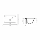 Lavabo Moderno Monoforo in Ceramica Bianca o Colorata Panama Viadurini