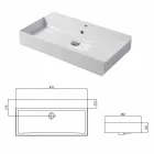 Lavabo Monoforo da Appoggio o Parete in Ceramica Colarata Leivi Viadurini