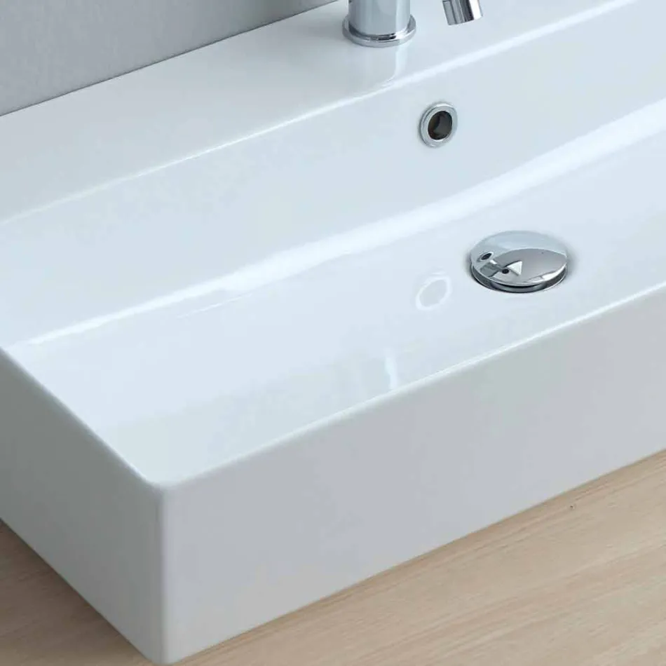 Lavabo Monoforo da Appoggio o Parete in Ceramica Colarata Leivi Viadurini