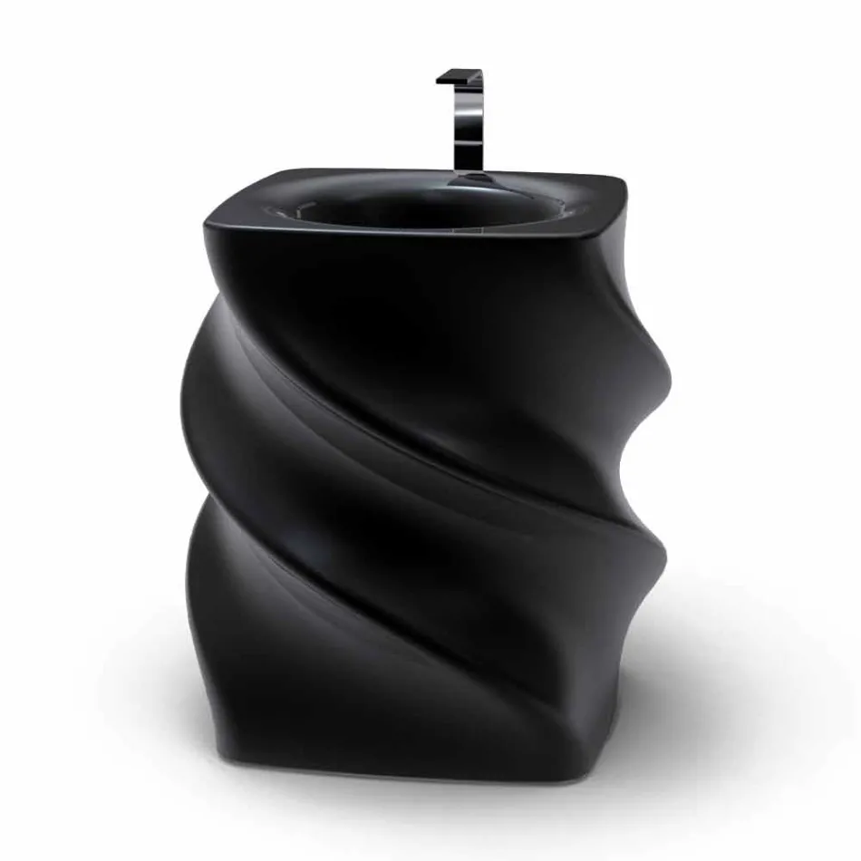 Lavabo nero freestanding design moderno Twist made in Italy  Viadurini