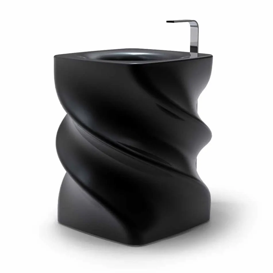 Lavabo nero freestanding design moderno Twist made in Italy  Viadurini