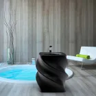 Lavabo nero freestanding design moderno Twist made in Italy  Viadurini