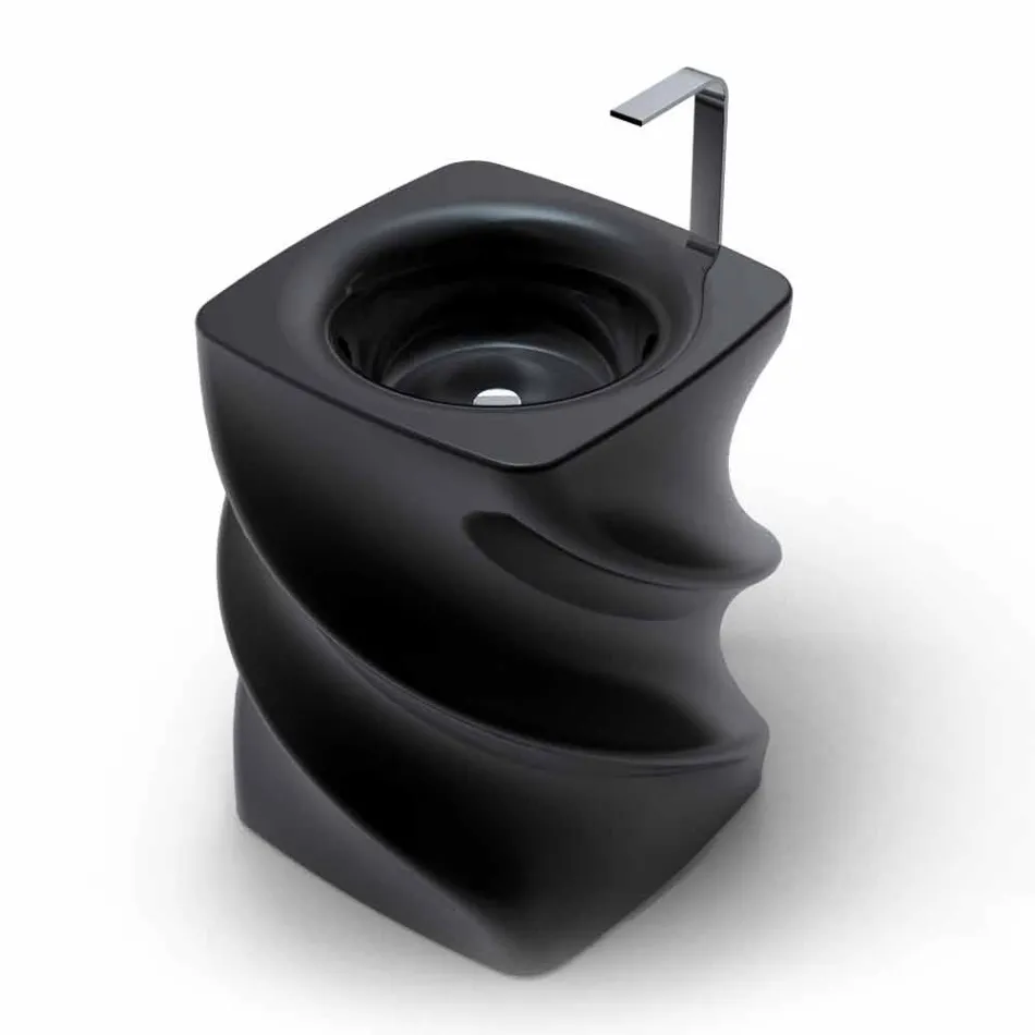 Lavabo nero freestanding design moderno Twist made in Italy  Viadurini