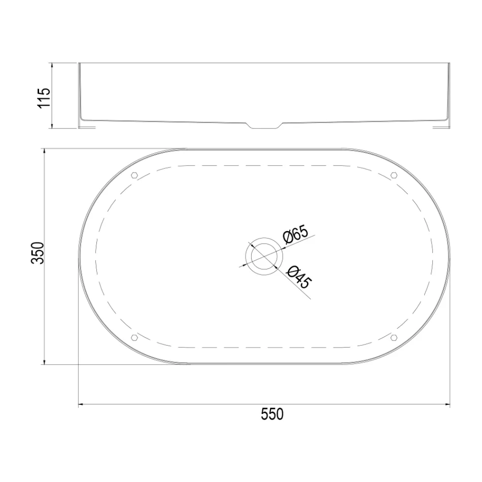 Lavabo Ovale da Appoggio in Acciaio Inox in Diverse Finiture - Anemone Viadurini