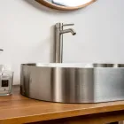 Lavabo Ovale da Appoggio in Acciaio Inox in Diverse Finiture - Anemone Viadurini