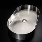 Lavabo Ovale da Appoggio in Acciaio Inox in Diverse Finiture - Anemone Viadurini