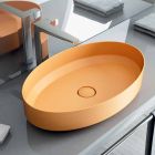Lavabo ovale da appoggio in ceramica di design made in Italy, Yoel Viadurini