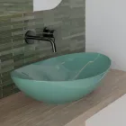 Lavabo Ovale da Appoggio in Ceramica L 60 cm Realizzato in Italia - Jumper Viadurini
