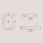 Lavabo Ovale da Appoggio in Ceramica Lucida Realizzato in Italia - Jumper Viadurini