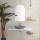 Lavabo Ovale da Appoggio in Ceramica Lucida Realizzato in Italia - Jumper Viadurini