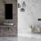 Lavabo Ovale da Appoggio per Bagno Design in Ceramica Made in Italy - Omarance Viadurini