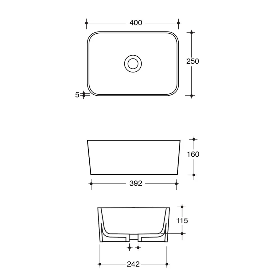 Lavabo Realizzato in Ceramica Disponibile in Diversi Colori Made in Italy - Cesta Viadurini