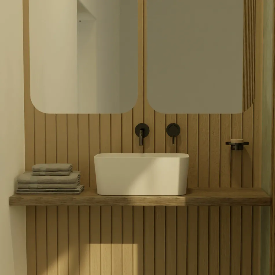 Lavabo Realizzato in Ceramica Disponibile in Diversi Colori Made in Italy - Cesta Viadurini