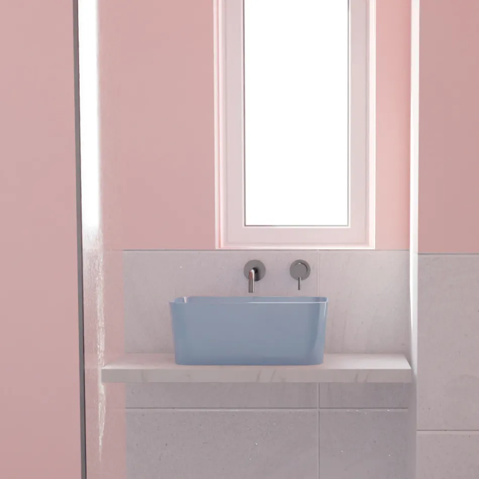 Lavabo Realizzato in Ceramica Disponibile in Diversi Colori Made in Italy - Cesta Viadurini