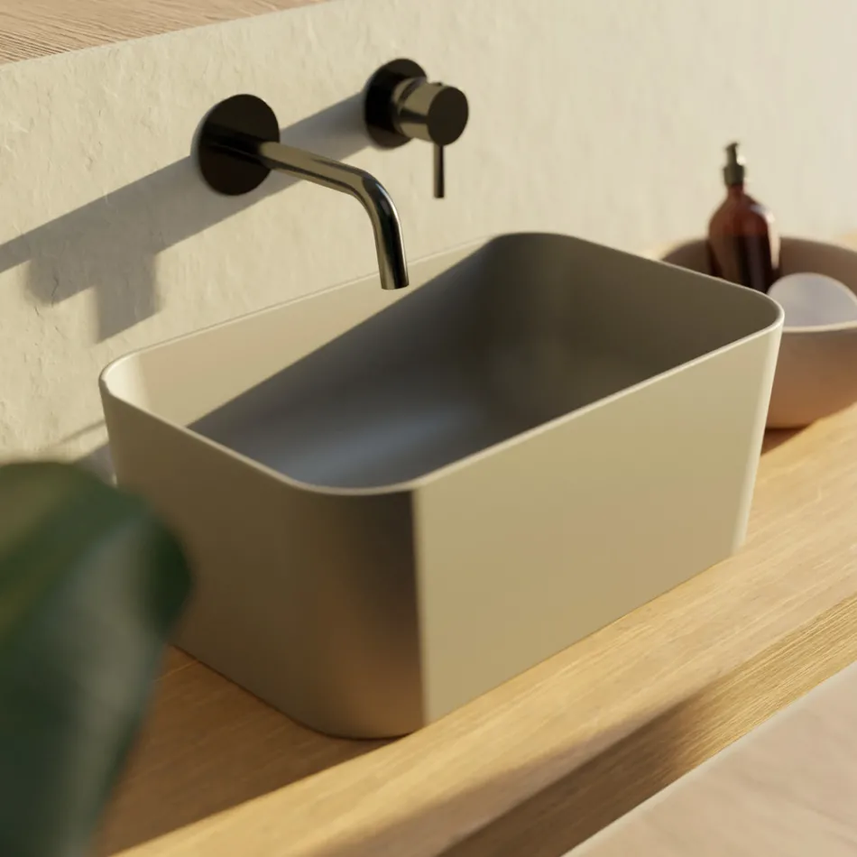 Lavabo Realizzato in Ceramica Disponibile in Diversi Colori Made in Italy - Cesta Viadurini