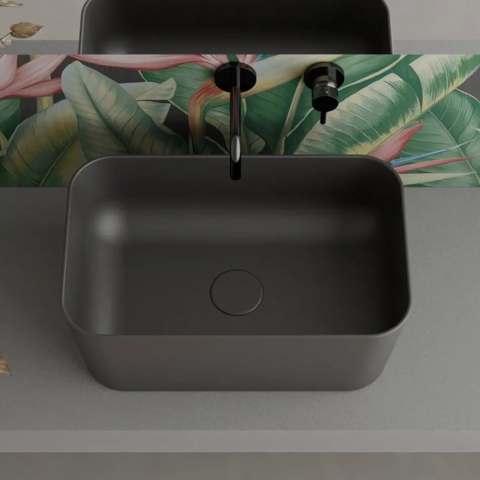 Lavabo Realizzato in Ceramica Disponibile in Diversi Colori Made in Italy - Cesta Viadurini