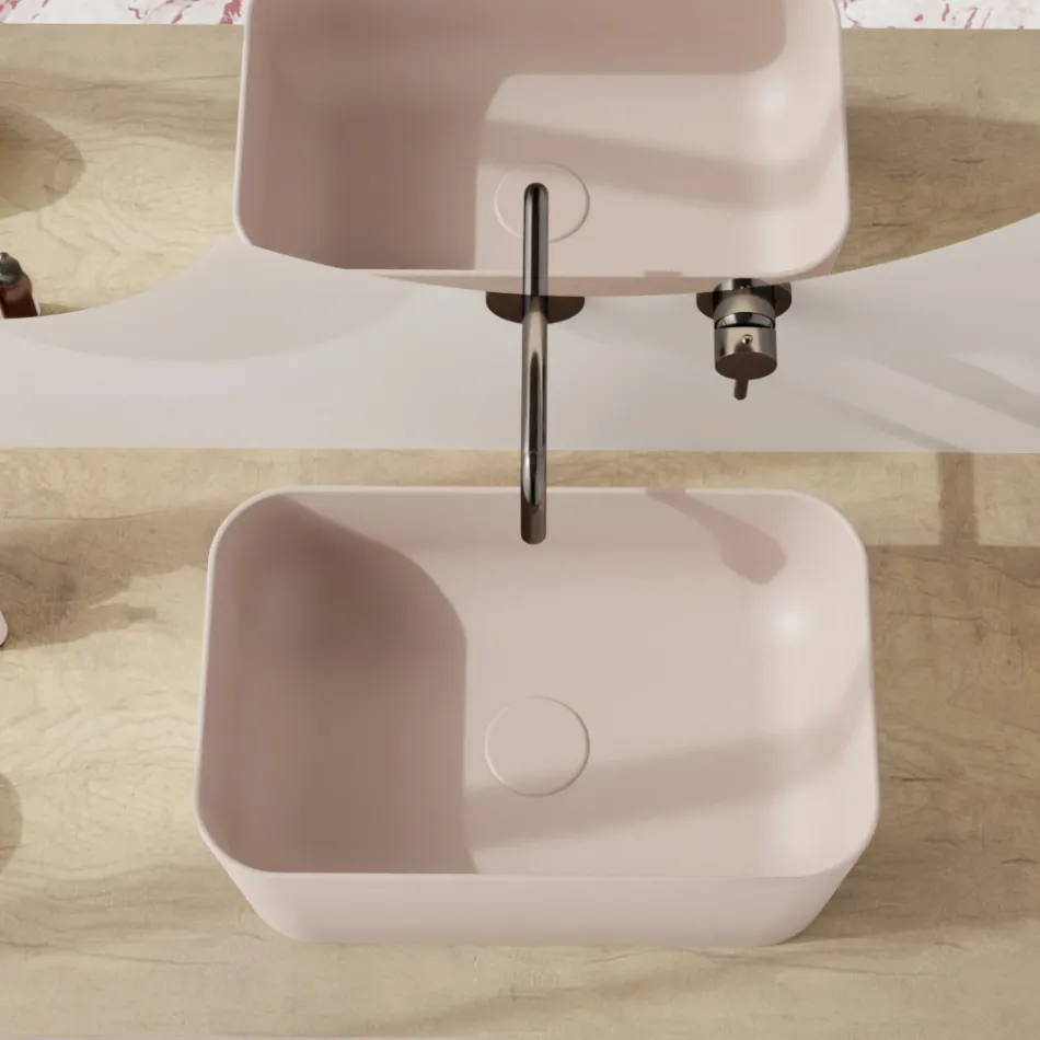 Lavabo Realizzato in Ceramica Disponibile in Diversi Colori Made in Italy - Cesta Viadurini