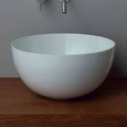 Lavabo rotondo da appoggio in ceramica design moderno Star Round 40 cm Viadurini