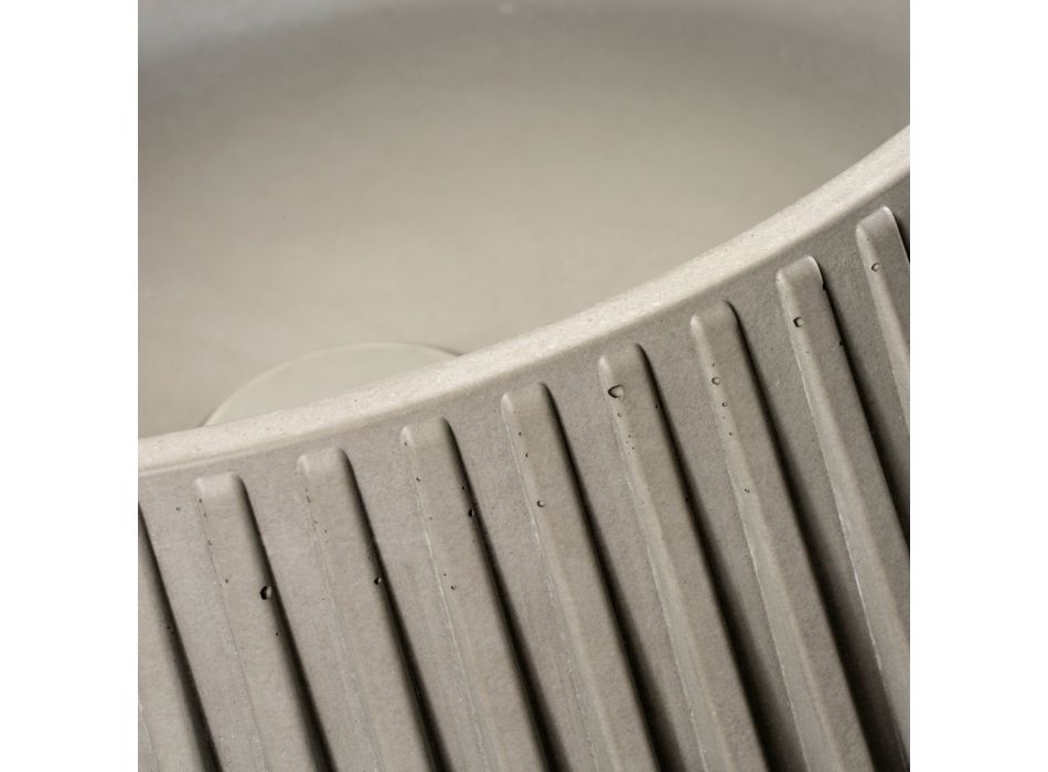 Lavabo Rotondo da Appoggio Realizzato in Cemento e Resina - Ibisco  Viadurini