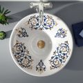 Lavabo Semincasso con Decori Blu Cobalto e Oro o Oro Made in Italy - Capatosta
