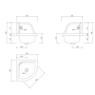 Lavabo Sospeso Angolare in Ceramica Bianca e Colorata 42 cm - Angelino Viadurini