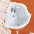 Lavabo Sospeso Angolare in Ceramica Bianca e Colorata 42 cm - Angelino Viadurini