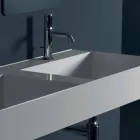 Lavabo sospeso in ceramica design moderno Sun 120x45 cm made in Italy Viadurini