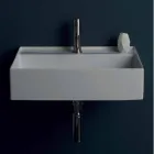 Lavabo sospeso in ceramica design moderno Sun 60x45 cm, made in Italy Viadurini
