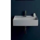 Lavabo sospeso in ceramica design moderno Sun 60x45 cm, made in Italy Viadurini