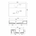 Lavabo sospeso in ceramica design moderno Sun 60x45 cm, made in Italy Viadurini