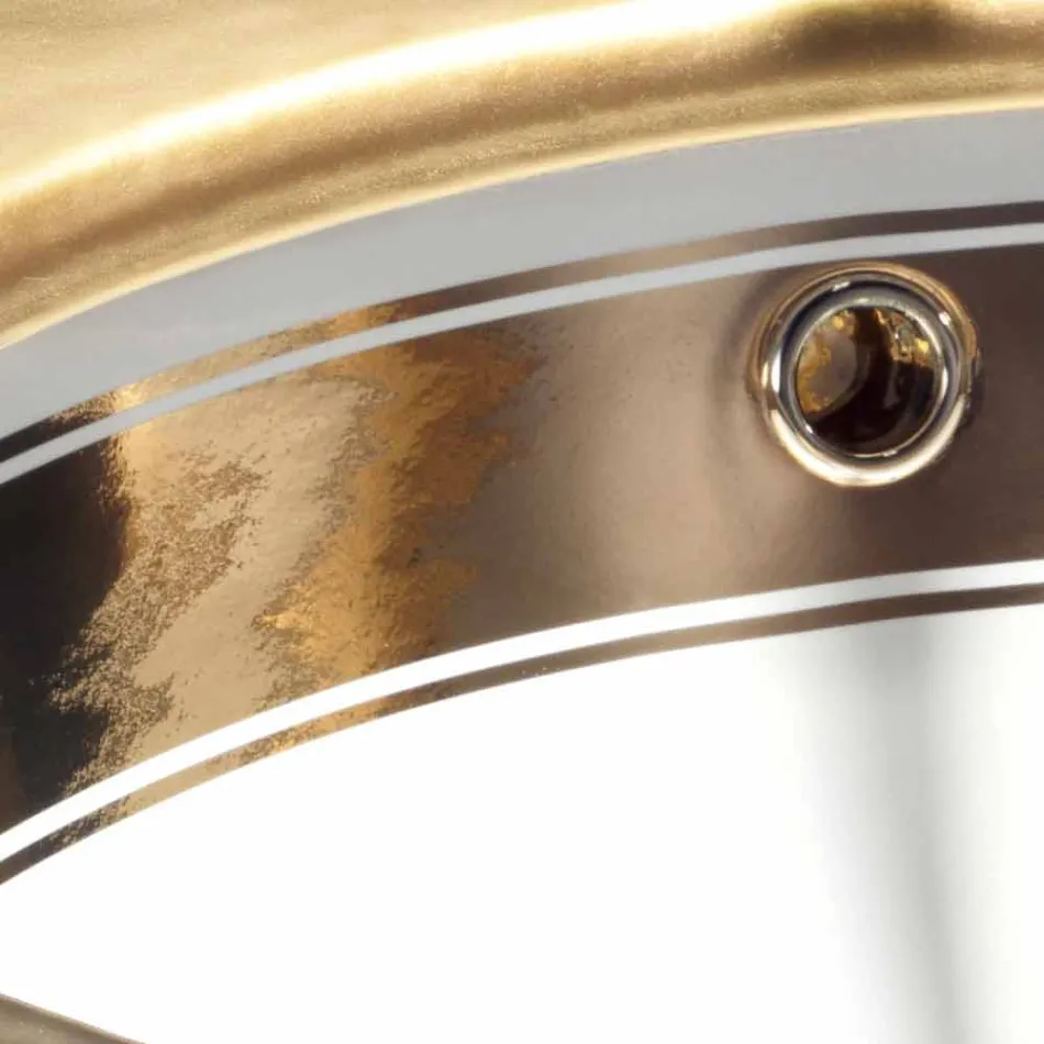 Lavabo sottopiano barocco in fire clay e oro made in Italy, Egeo Viadurini