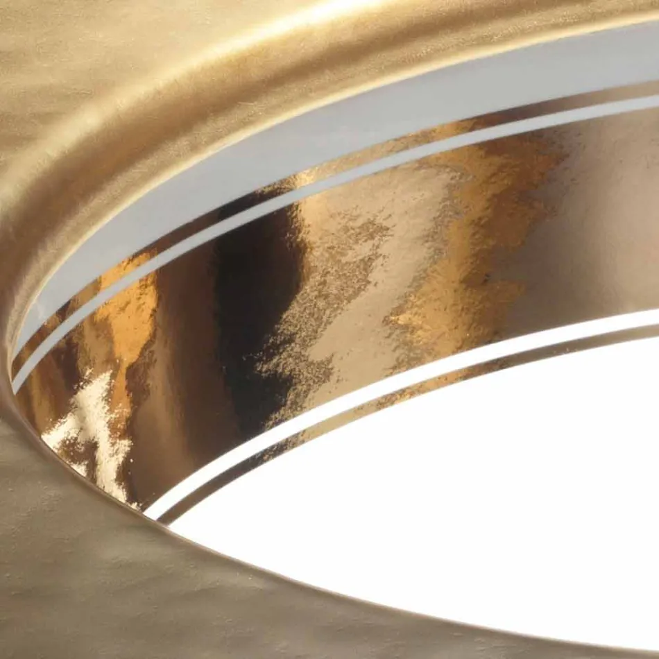 Lavabo sottopiano barocco in fire clay e oro made in Italy, Egeo Viadurini