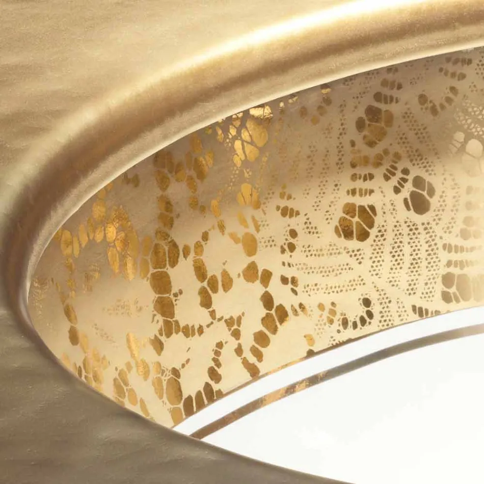 Lavabo sottopiano in fire clay e oro fatto a mano in Italia, Egeo Viadurini