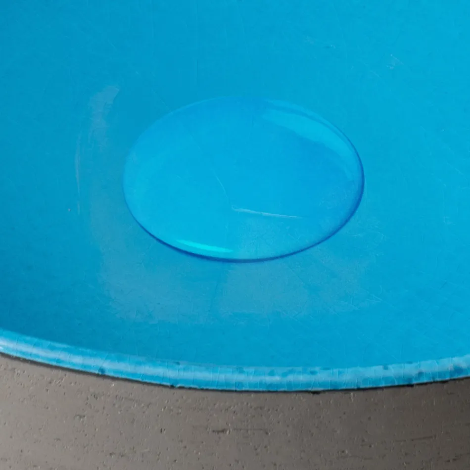 Lavabo Svasato da Appoggio in Raku Scuro Made in Italy - Drip Viadurini