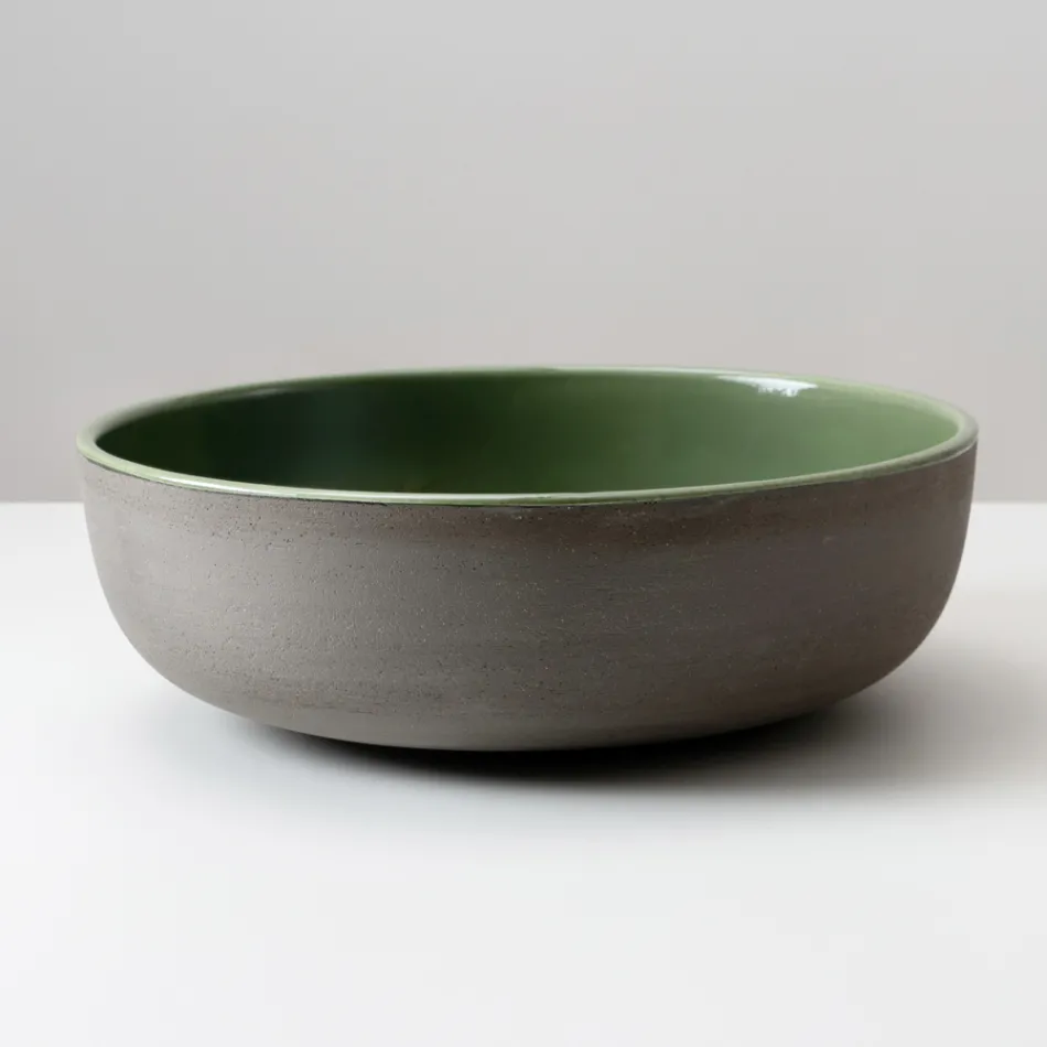 Lavabo Svasato da Appoggio in Raku Scuro Made in Italy - Drip Viadurini