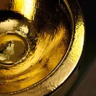 Lavabo tondo da appoggio di design in ceramica gold made Italy Elisa Viadurini