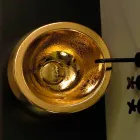 Lavabo tondo da appoggio di design in ceramica gold made Italy Elisa Viadurini
