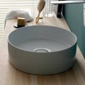 Lavabo tondo da appoggio in ceramica moderno Sun Circle diametro 40 cm