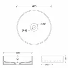 Lavabo tondo da appoggio in ceramica moderno Sun Circle diametro 40 cm Viadurini
