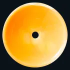 Lavabo tondo da appoggio in pietra onice arancione Aris Viadurini