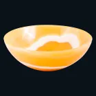 Lavabo tondo da appoggio in pietra onice arancione Aris Viadurini