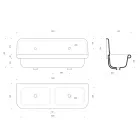 Lavabo Vintage a Muro a Doppia Vasca in Ceramica Grigia - Jack Viadurini