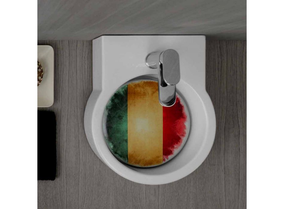Lavamani di design circolare da appoggio/sospensione made in Italy Tor Viadurini