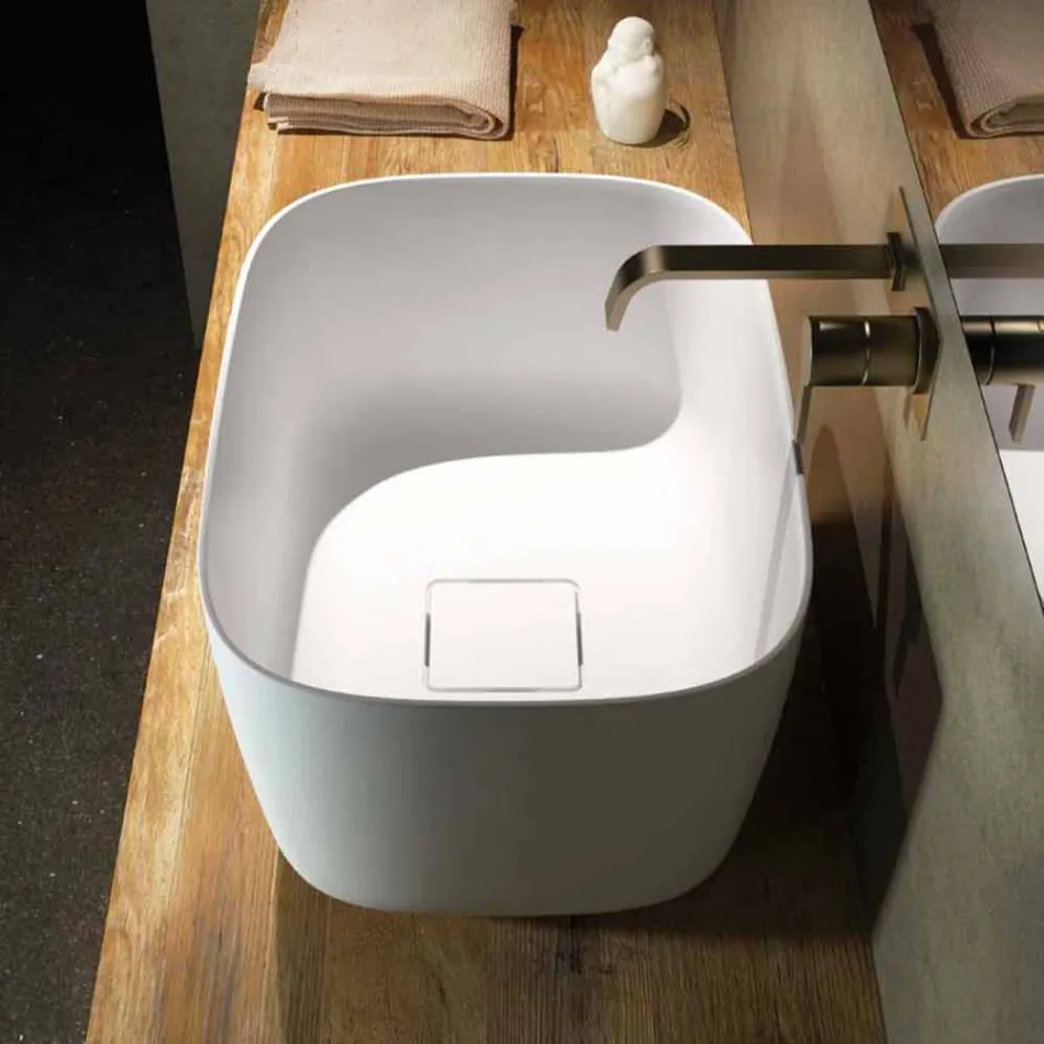 Lavandino a ciotola freestanding da appoggio fatto in Italia, Lallio Viadurini