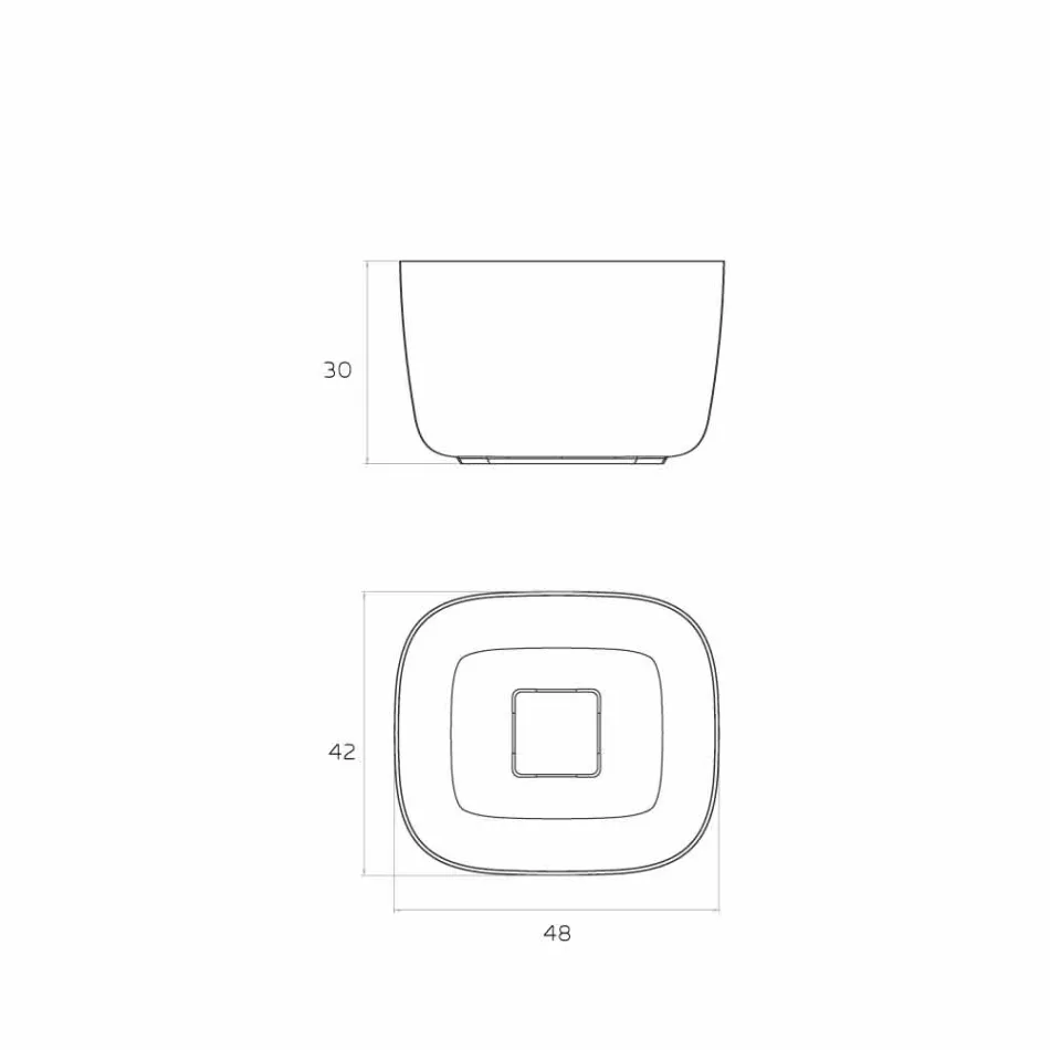 Lavandino a ciotola freestanding da appoggio fatto in Italia, Lallio Viadurini