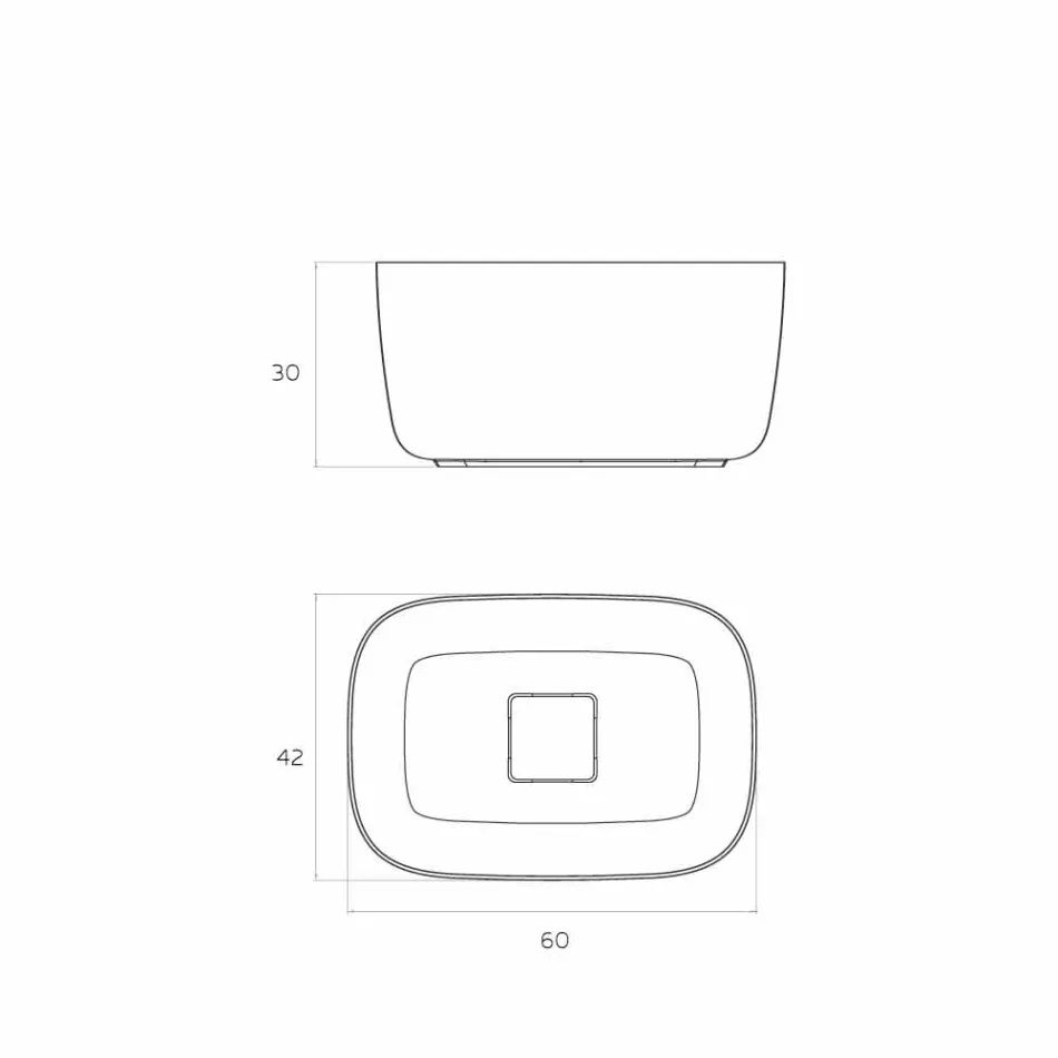 Lavandino a ciotola freestanding da appoggio fatto in Italia, Lallio Viadurini