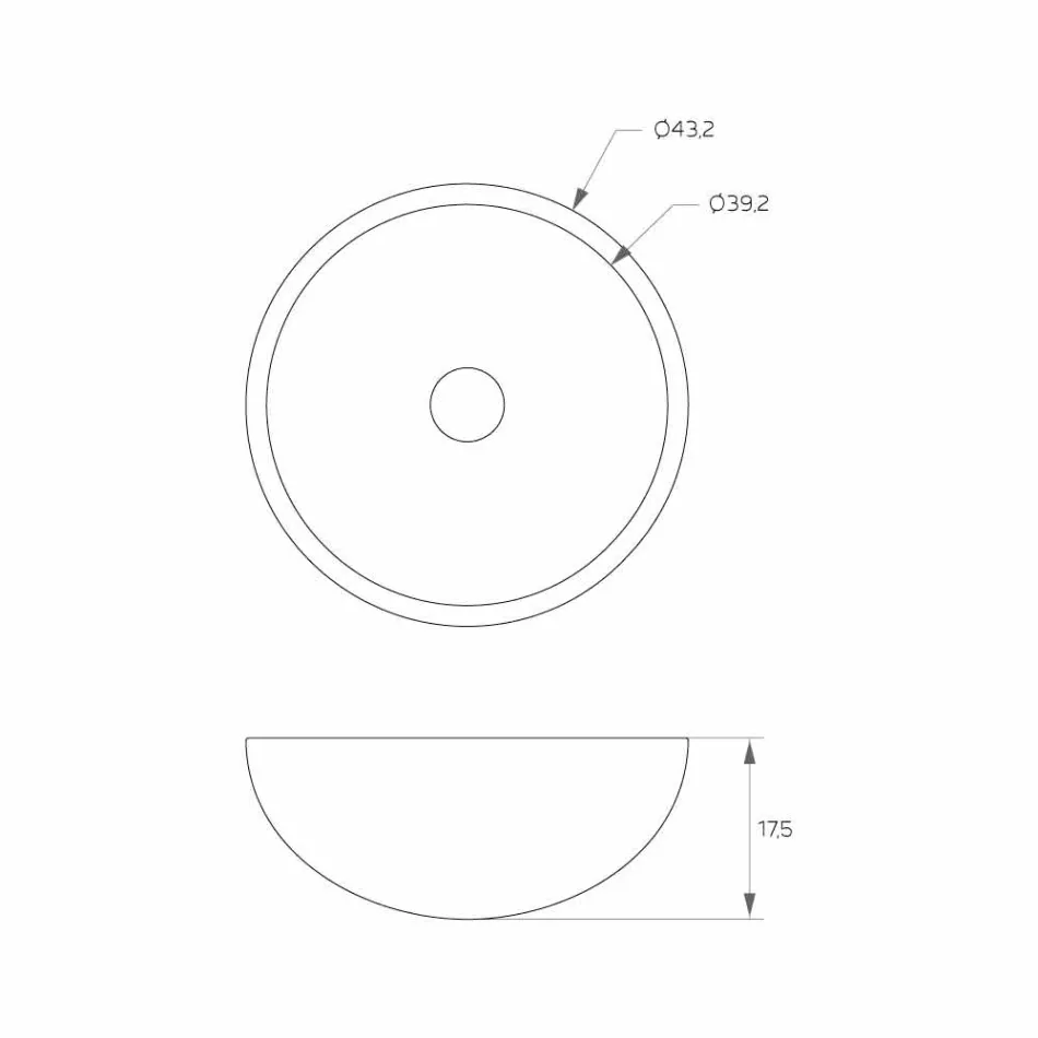 Lavandino circolare da appoggio freestanding made in Italy, Donnas Viadurini