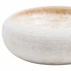 Lavandino da appoggio circolare fatto a mano in marmo bianco, Bucciano Viadurini