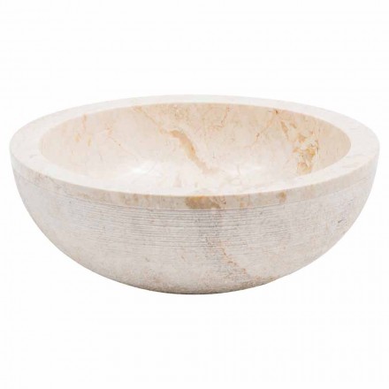 Lavandino da appoggio di design circolare in marmo bianco, Budoni Viadurini