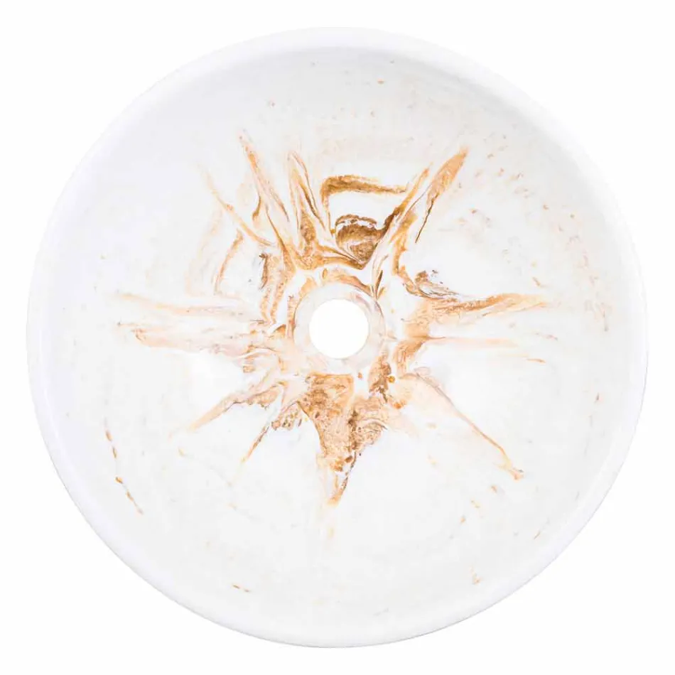 Lavandino da Appoggio di Design in Resina Dorata – Dogliola Viadurini